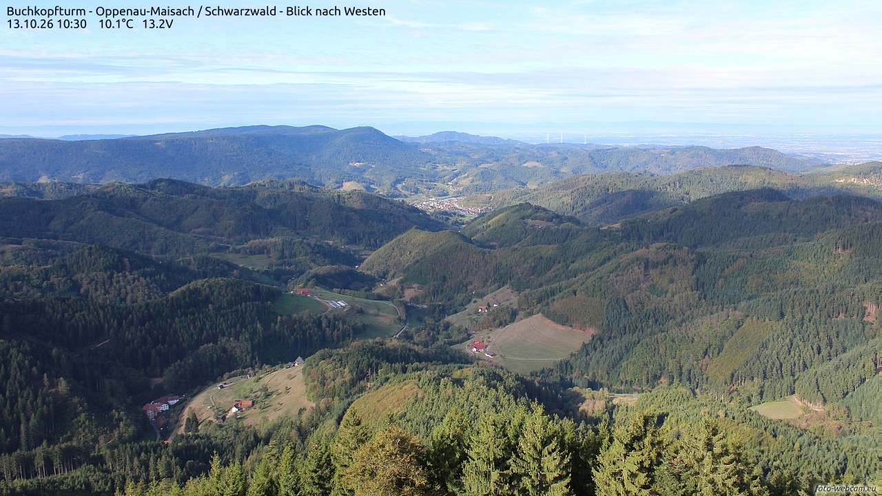 Archiv Foto Webcam Buchkopfturm - Oppenau-Maisach/Schwarzwald - Blick nach Westen