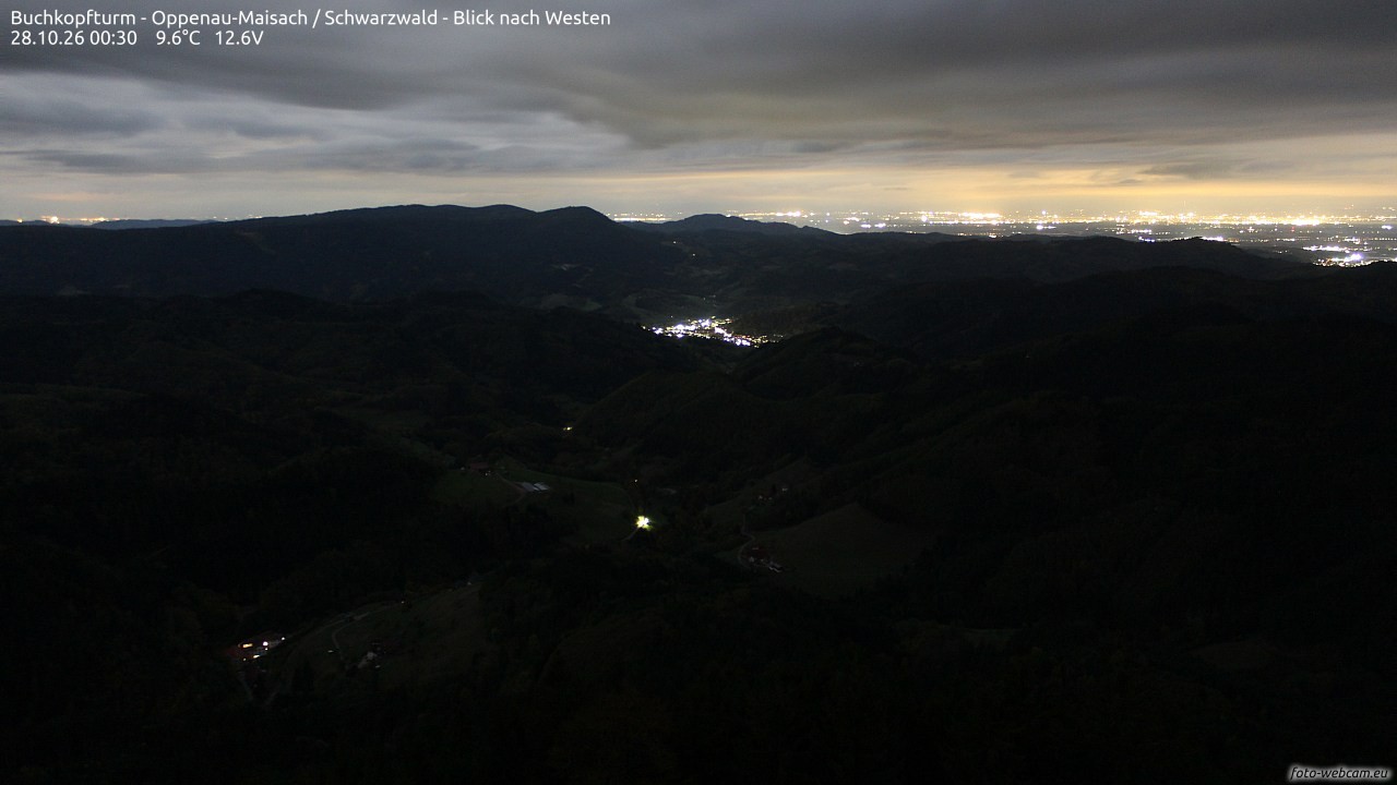 Archiv Foto Webcam Buchkopfturm - Oppenau-Maisach/Schwarzwald - Blick nach Westen