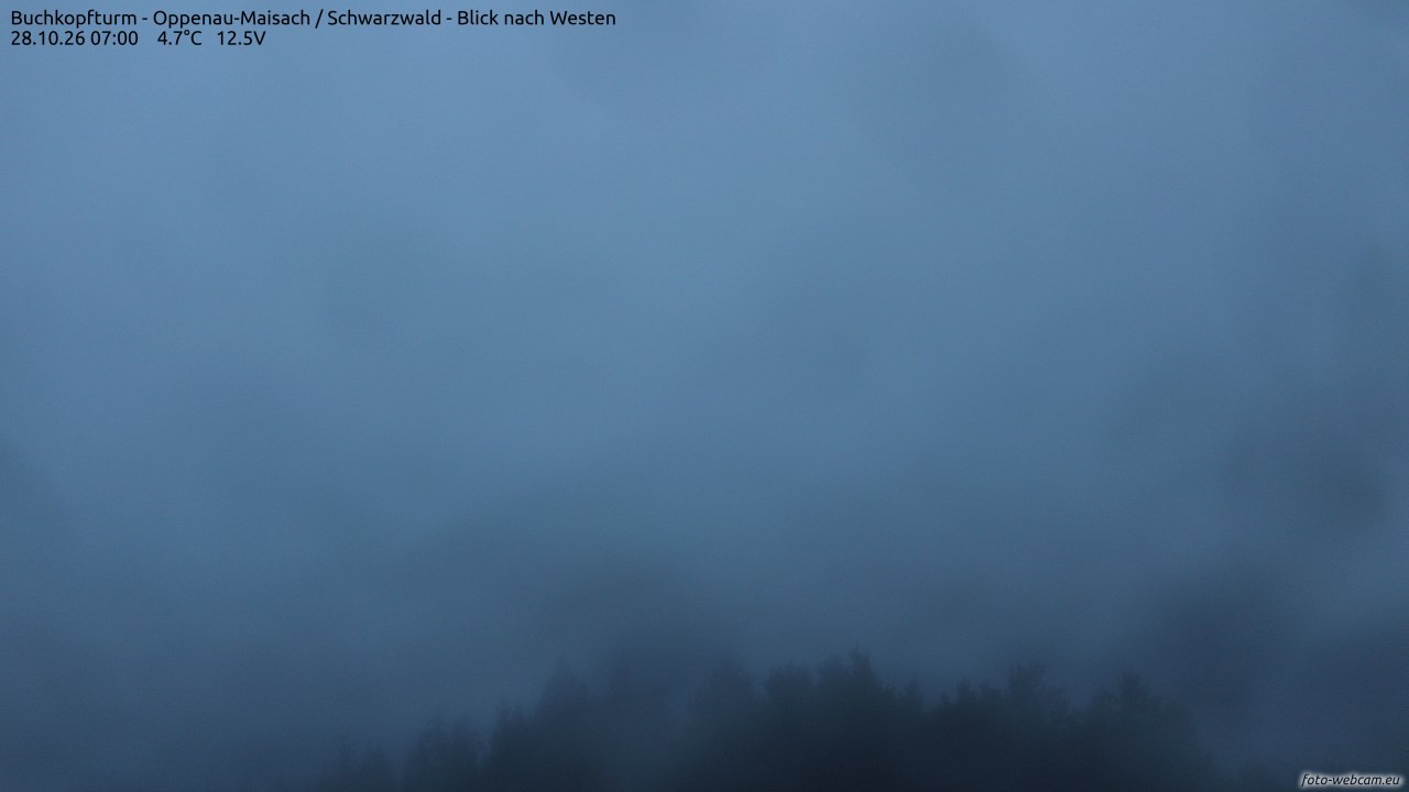 Archiv Foto Webcam Buchkopfturm - Oppenau-Maisach/Schwarzwald - Blick nach Westen