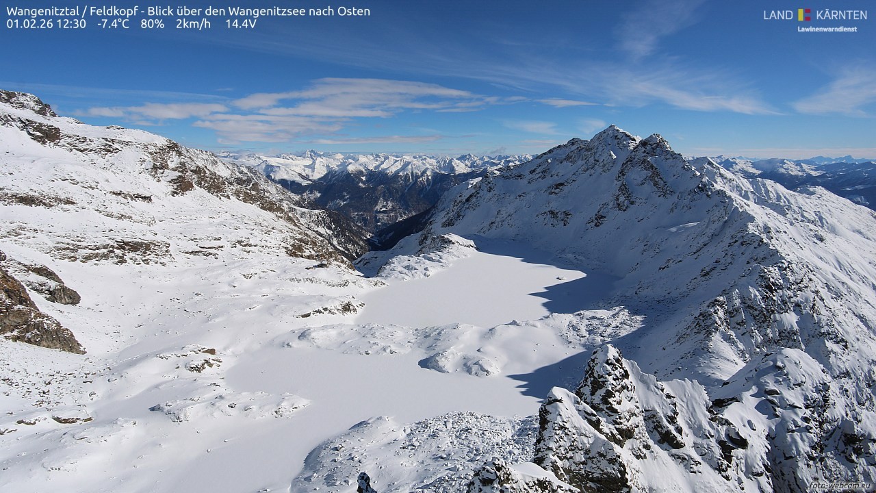 Archiv Foto Webcam Feldkopf - Blick über den Wangenitzsee nach Osten