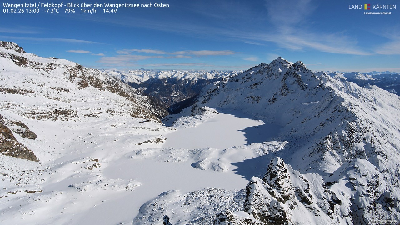 Archiv Foto Webcam Feldkopf - Blick über den Wangenitzsee nach Osten