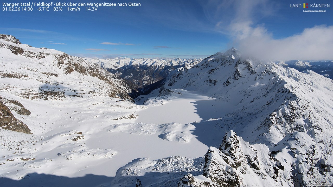 Archiv Foto Webcam Feldkopf - Blick über den Wangenitzsee nach Osten