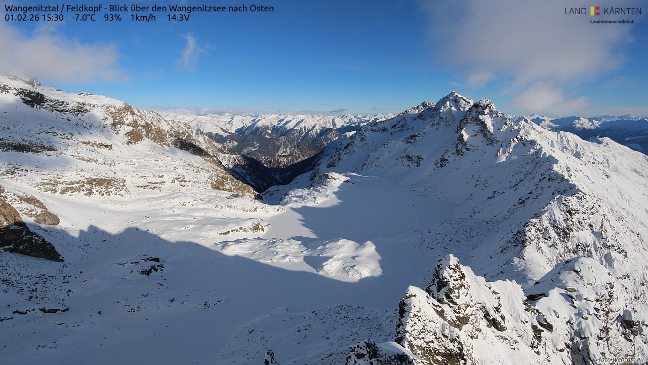 Archiv Foto Webcam Feldkopf - Blick über den Wangenitzsee nach Osten