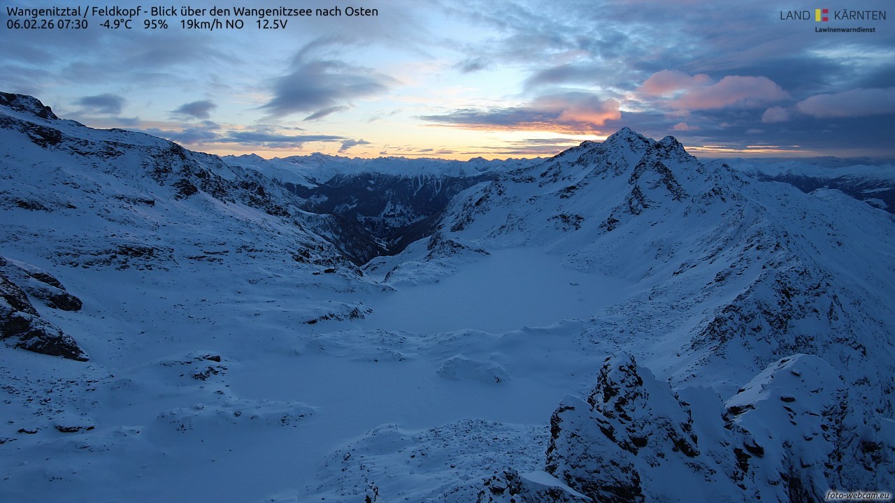 Archiv Foto Webcam Feldkopf - Blick über den Wangenitzsee nach Osten