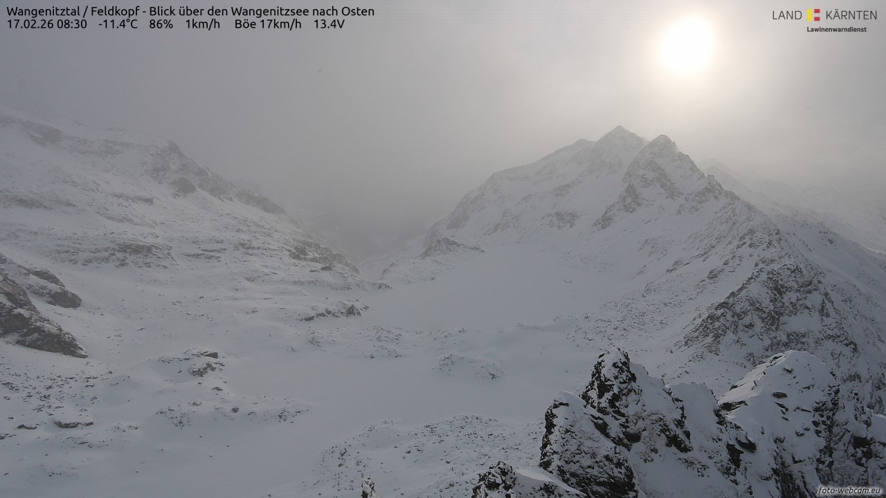Archiv Foto Webcam Feldkopf - Blick über den Wangenitzsee nach Osten