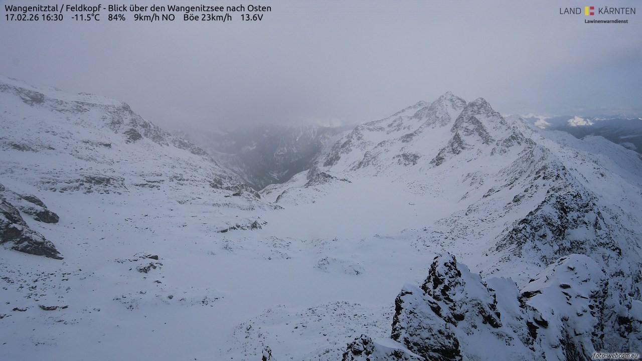 Archiv Foto Webcam Feldkopf - Blick über den Wangenitzsee nach Osten