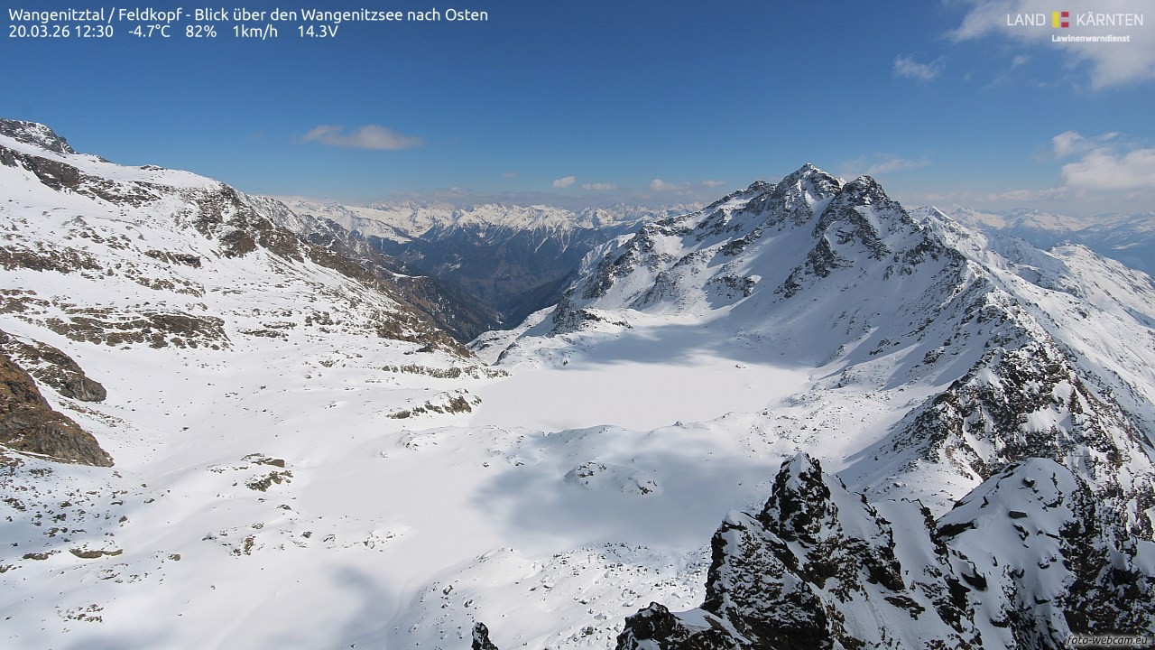 Archiv Foto Webcam Feldkopf - Blick über den Wangenitzsee nach Osten