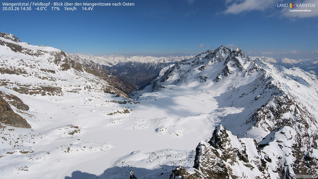 Archiv Foto Webcam Feldkopf - Blick über den Wangenitzsee nach Osten