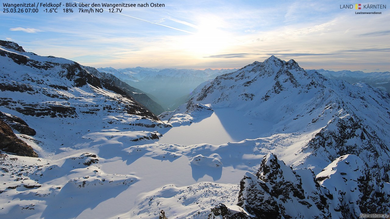 Archiv Foto Webcam Feldkopf - Blick über den Wangenitzsee nach Osten