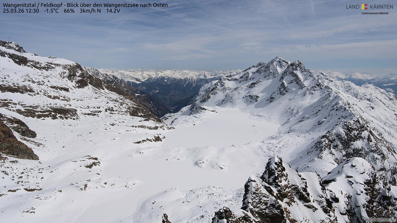 Archiv Foto Webcam Feldkopf - Blick über den Wangenitzsee nach Osten
