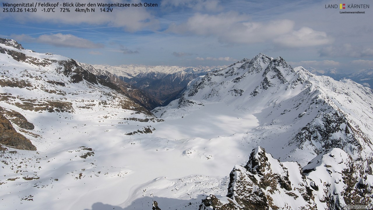 Archiv Foto Webcam Feldkopf - Blick über den Wangenitzsee nach Osten