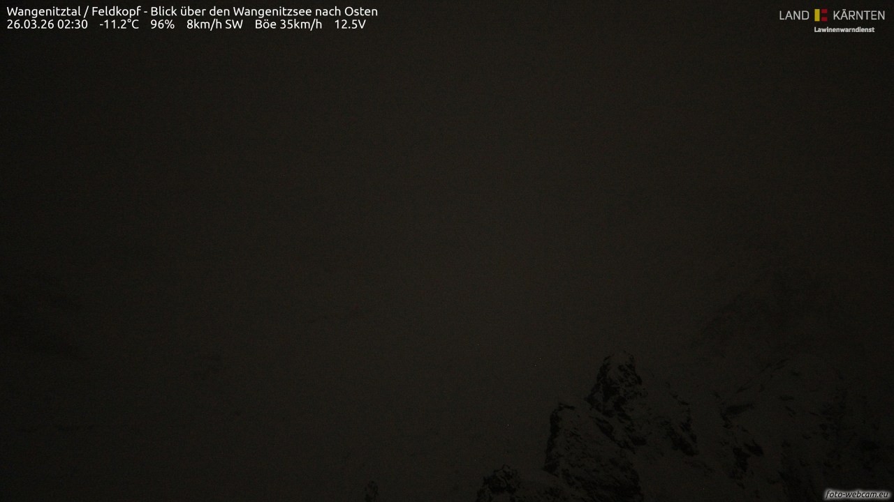 Archiv Foto Webcam Feldkopf - Blick über den Wangenitzsee nach Osten