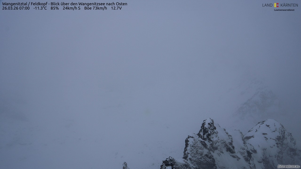 Archiv Foto Webcam Feldkopf - Blick über den Wangenitzsee nach Osten