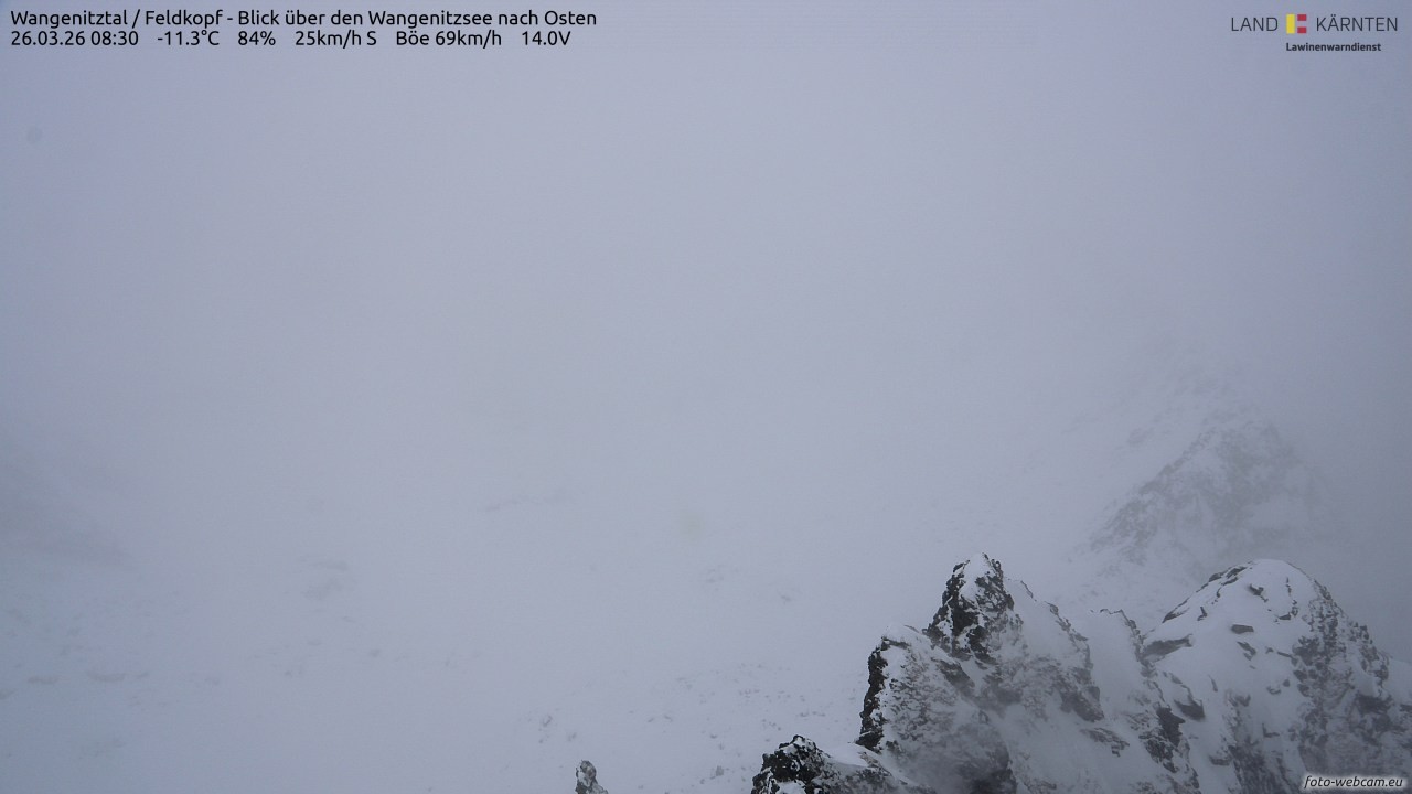 Archiv Foto Webcam Feldkopf - Blick über den Wangenitzsee nach Osten