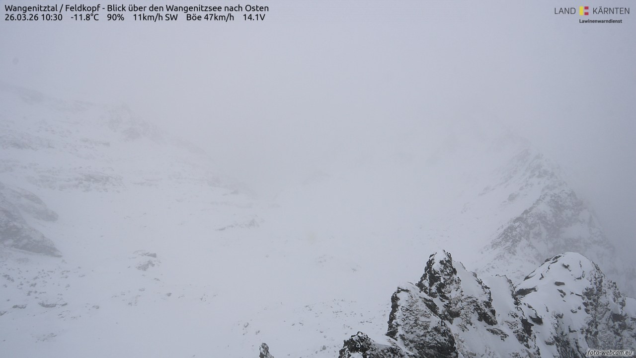 Archiv Foto Webcam Feldkopf - Blick über den Wangenitzsee nach Osten