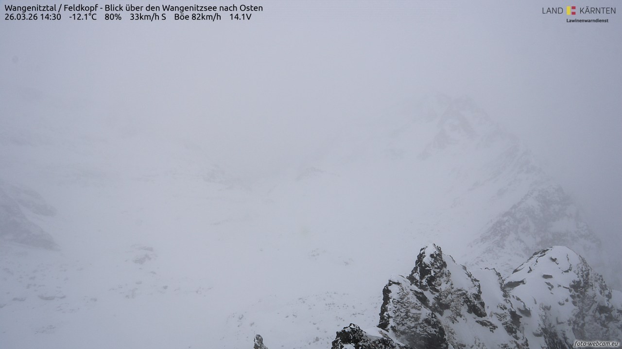 Archiv Foto Webcam Feldkopf - Blick über den Wangenitzsee nach Osten