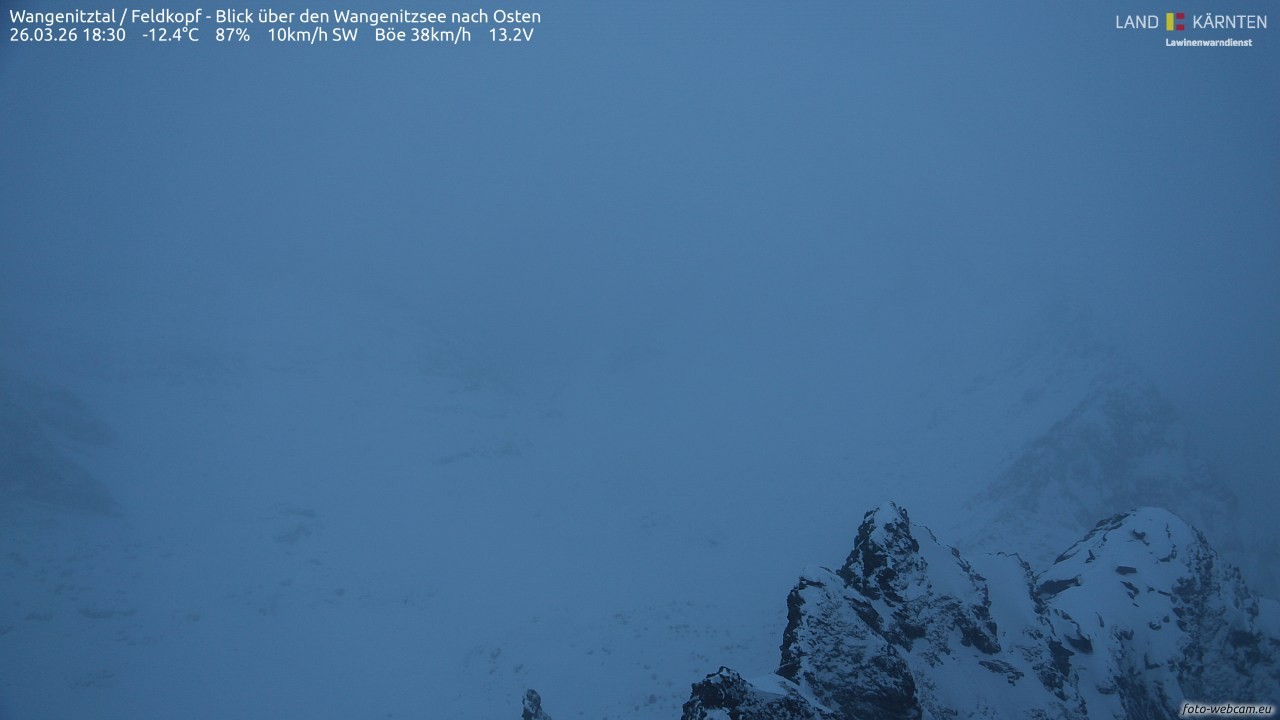 Archiv Foto Webcam Feldkopf - Blick über den Wangenitzsee nach Osten