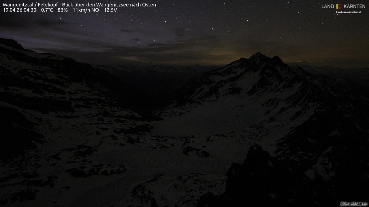 Archiv Foto Webcam Feldkopf - Blick über den Wangenitzsee nach Osten