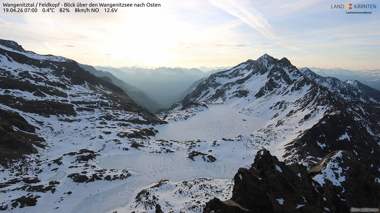 Archiv Foto Webcam Feldkopf - Blick über den Wangenitzsee nach Osten