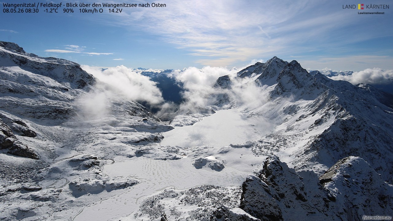Archiv Foto Webcam Feldkopf - Blick über den Wangenitzsee nach Osten
