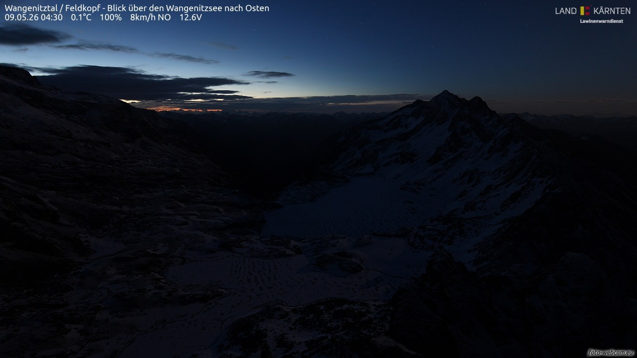 Archiv Foto Webcam Feldkopf - Blick über den Wangenitzsee nach Osten