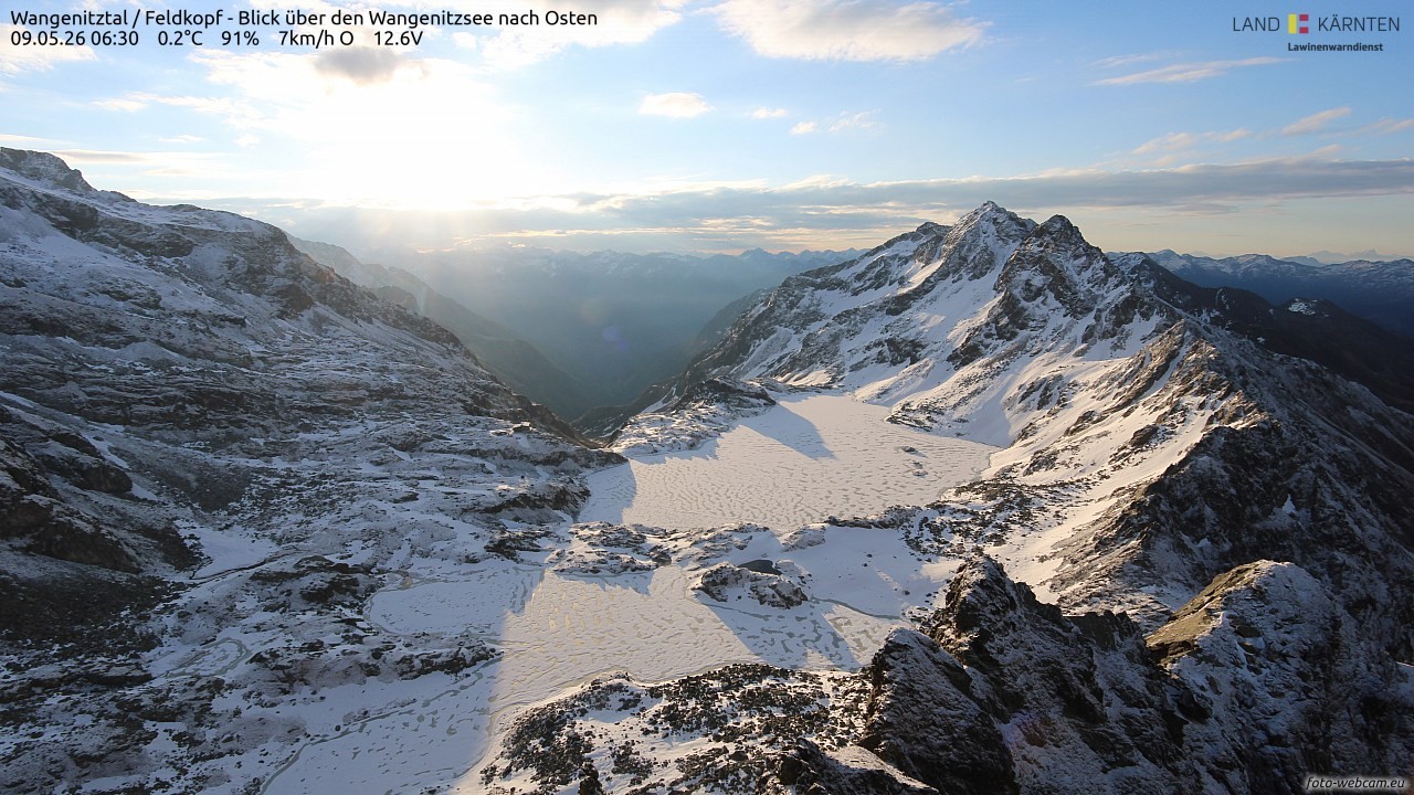 Archiv Foto Webcam Feldkopf - Blick über den Wangenitzsee nach Osten