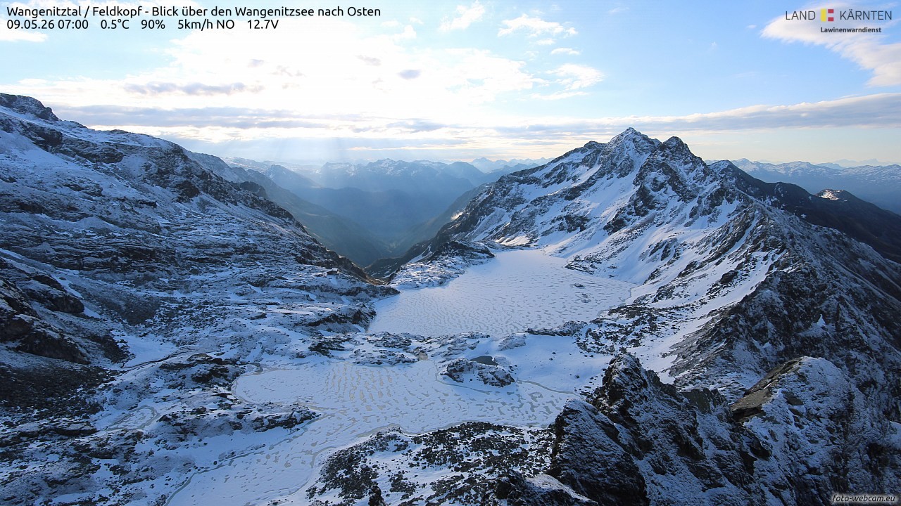 Archiv Foto Webcam Feldkopf - Blick über den Wangenitzsee nach Osten