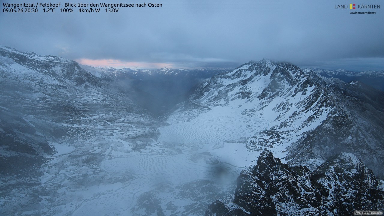 Archiv Foto Webcam Feldkopf - Blick über den Wangenitzsee nach Osten