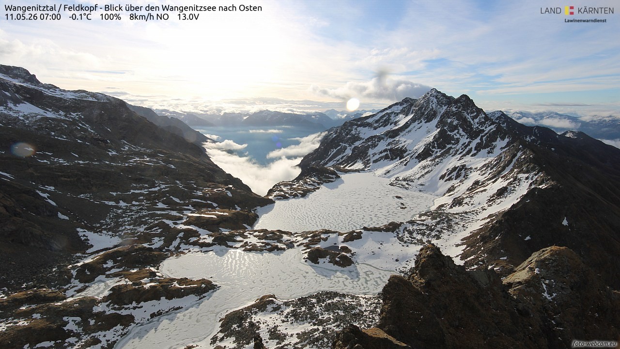 Archiv Foto Webcam Feldkopf - Blick über den Wangenitzsee nach Osten