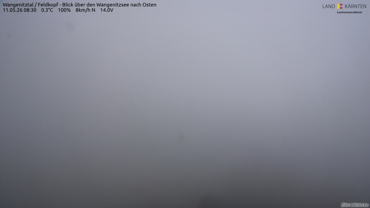 Archiv Foto Webcam Feldkopf - Blick über den Wangenitzsee nach Osten