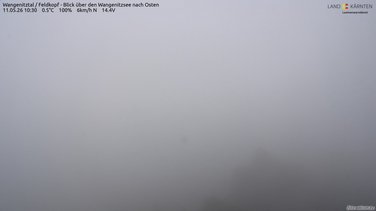 Archiv Foto Webcam Feldkopf - Blick über den Wangenitzsee nach Osten