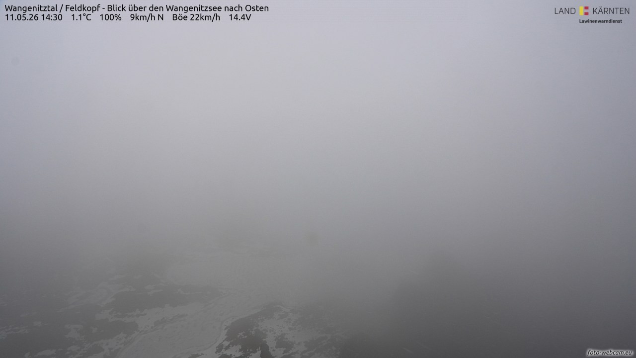 Archiv Foto Webcam Feldkopf - Blick über den Wangenitzsee nach Osten