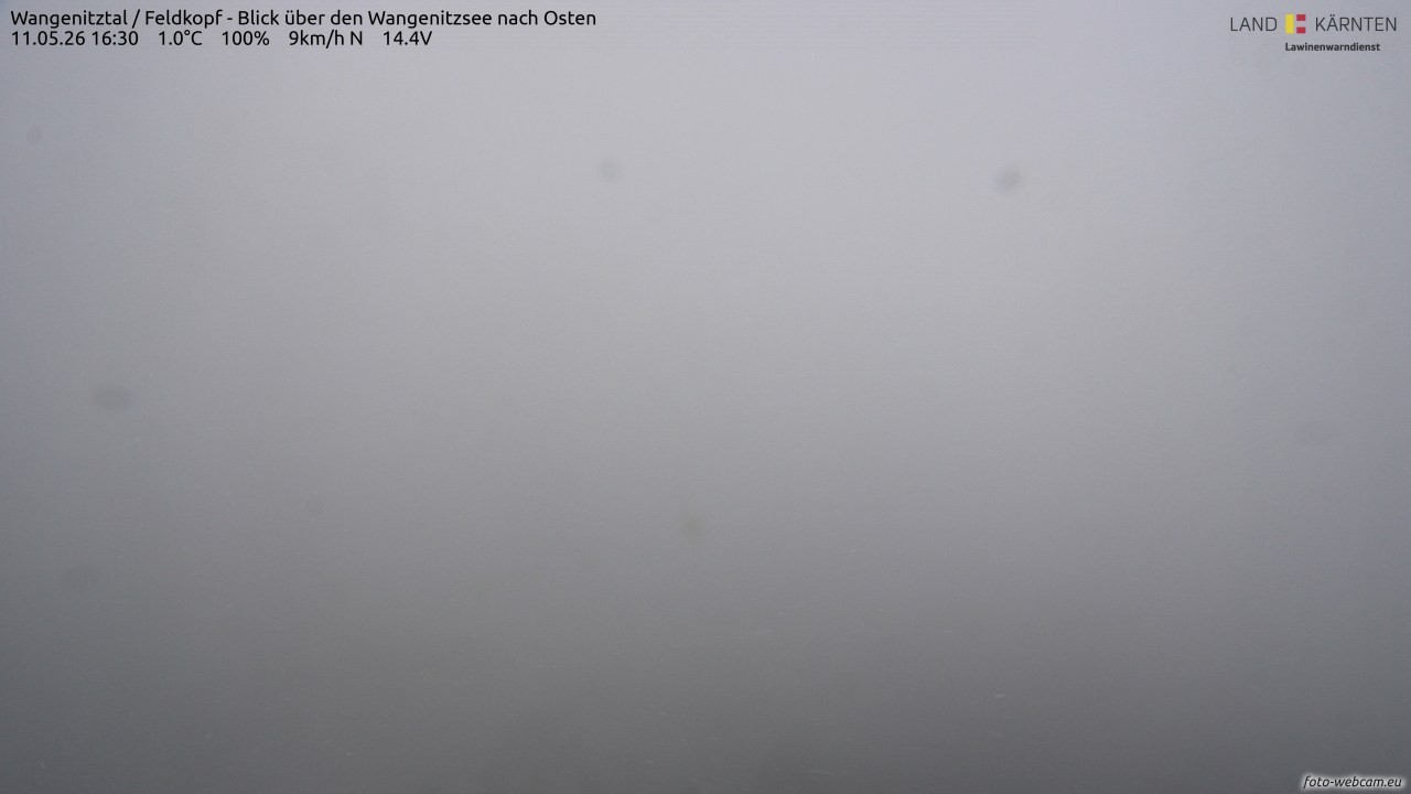 Archiv Foto Webcam Feldkopf - Blick über den Wangenitzsee nach Osten