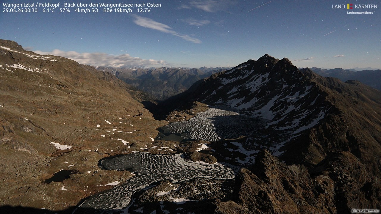 Archiv Foto Webcam Feldkopf - Blick über den Wangenitzsee nach Osten