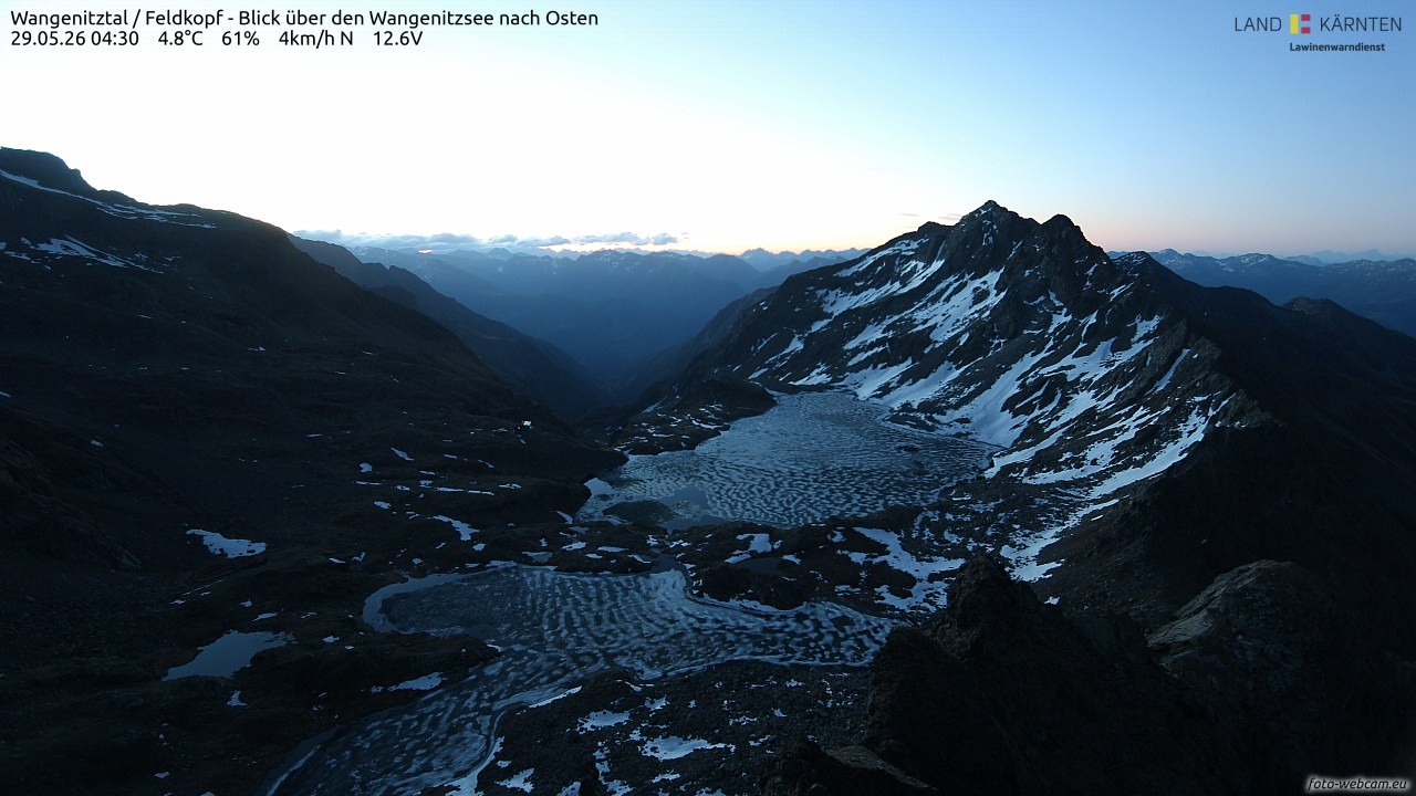 Archiv Foto Webcam Feldkopf - Blick über den Wangenitzsee nach Osten