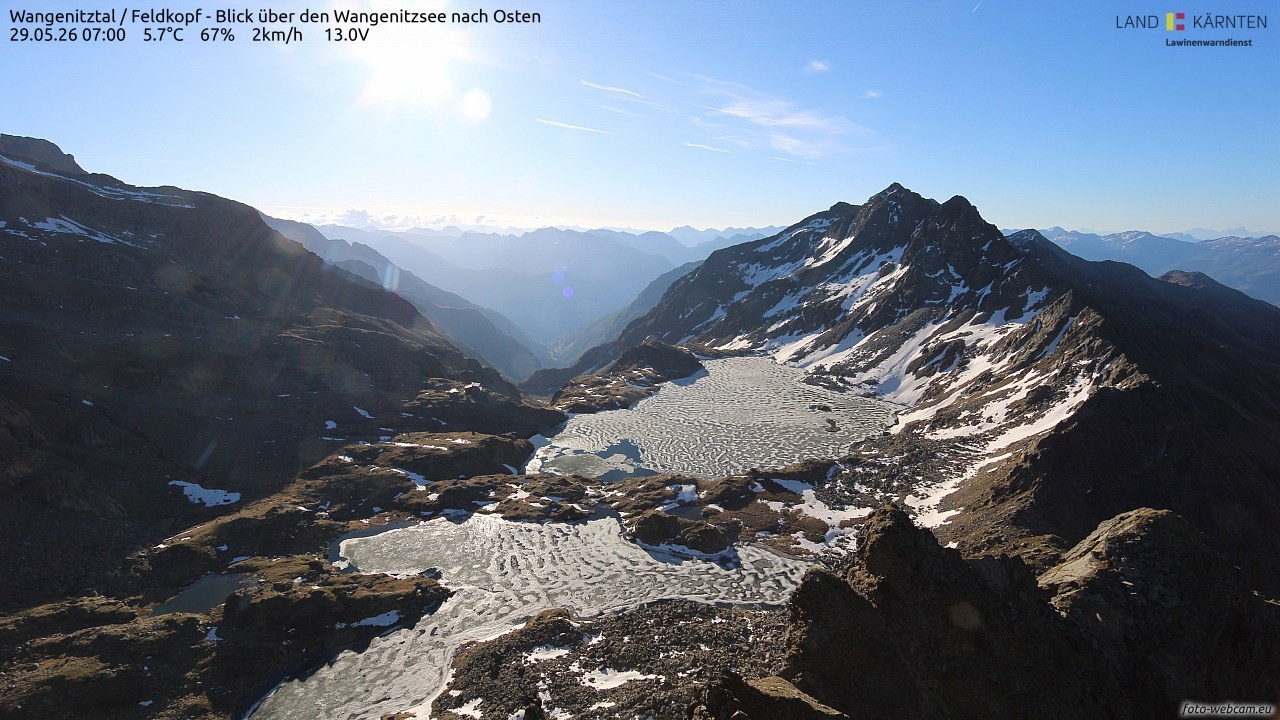 Archiv Foto Webcam Feldkopf - Blick über den Wangenitzsee nach Osten