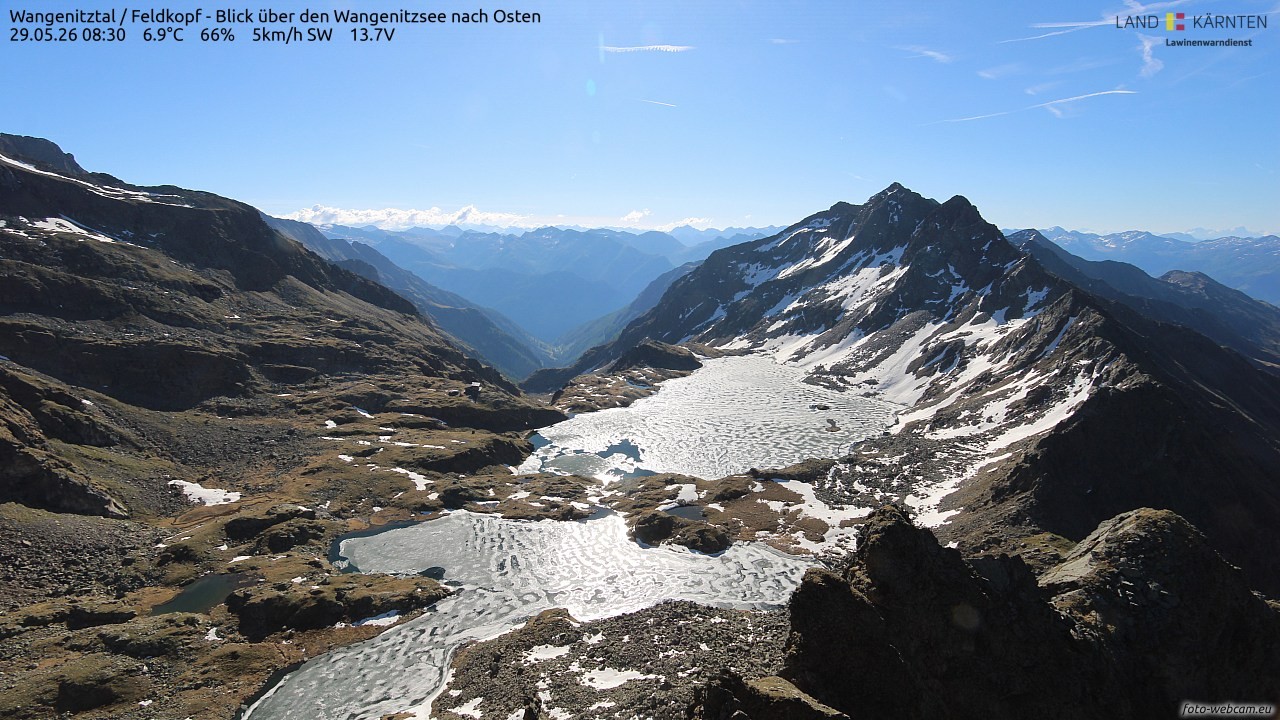 Archiv Foto Webcam Feldkopf - Blick über den Wangenitzsee nach Osten
