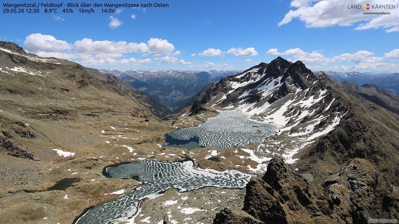 Archiv Foto Webcam Feldkopf - Blick über den Wangenitzsee nach Osten