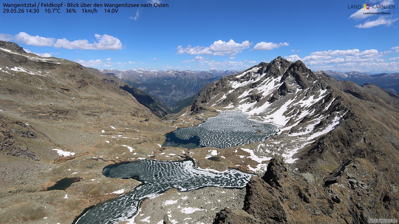 Archiv Foto Webcam Feldkopf - Blick über den Wangenitzsee nach Osten