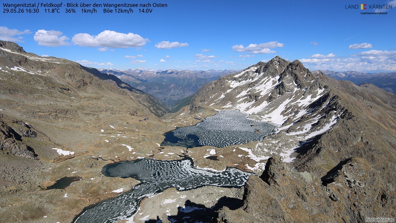 Archiv Foto Webcam Feldkopf - Blick über den Wangenitzsee nach Osten
