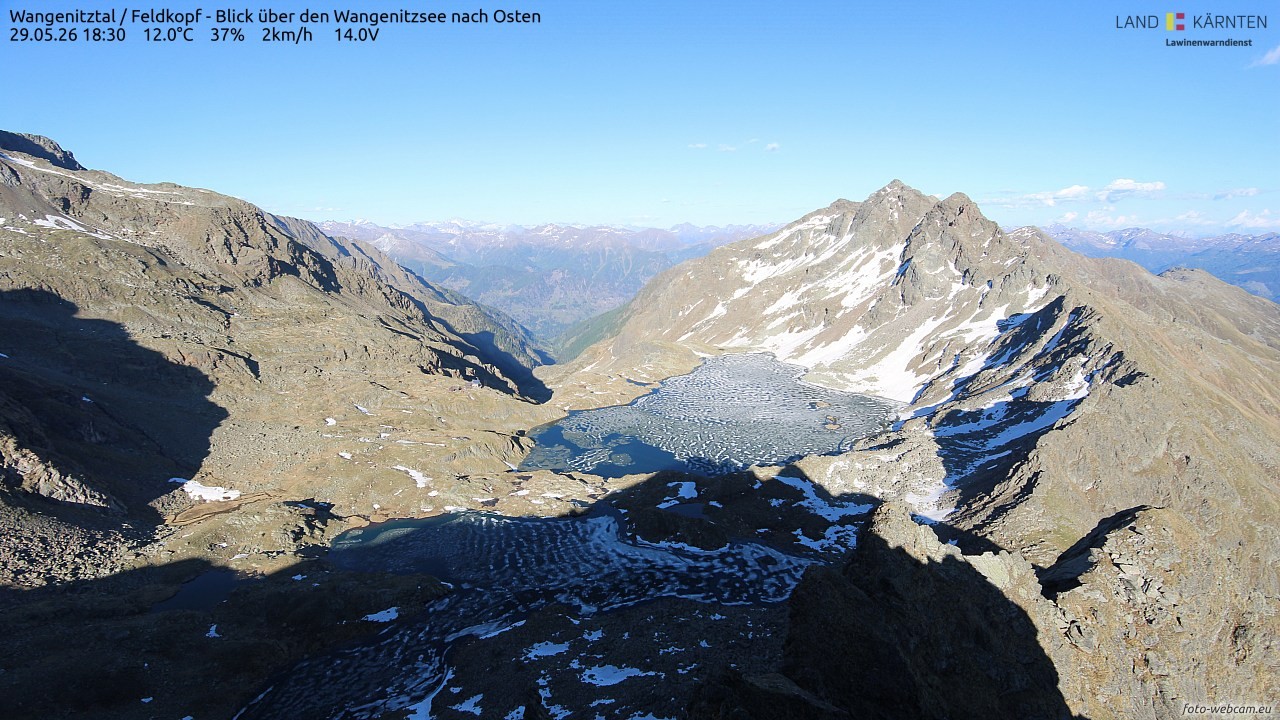 Archiv Foto Webcam Feldkopf - Blick über den Wangenitzsee nach Osten
