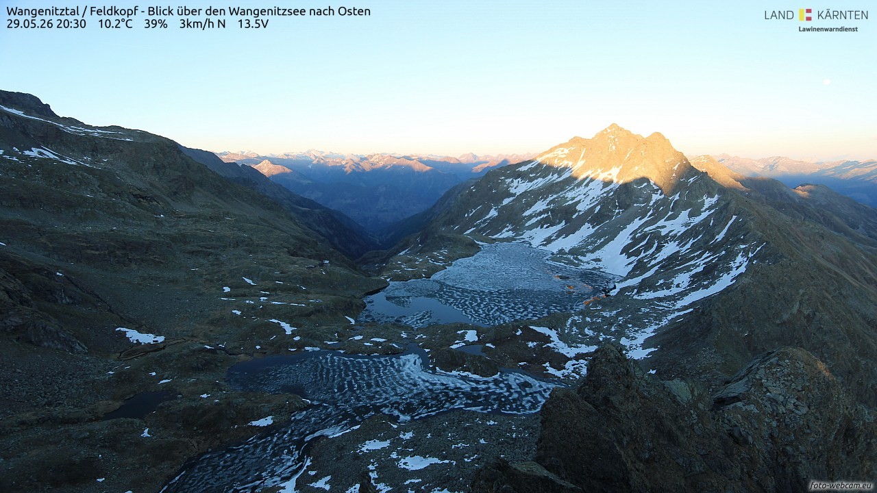 Archiv Foto Webcam Feldkopf - Blick über den Wangenitzsee nach Osten