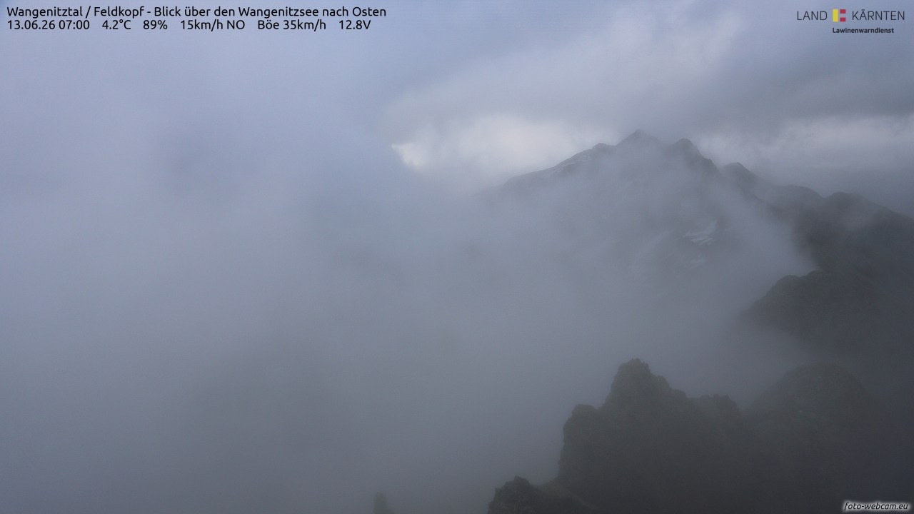 Archived image Webcam Feldkopf Wangenitztal - View to the East