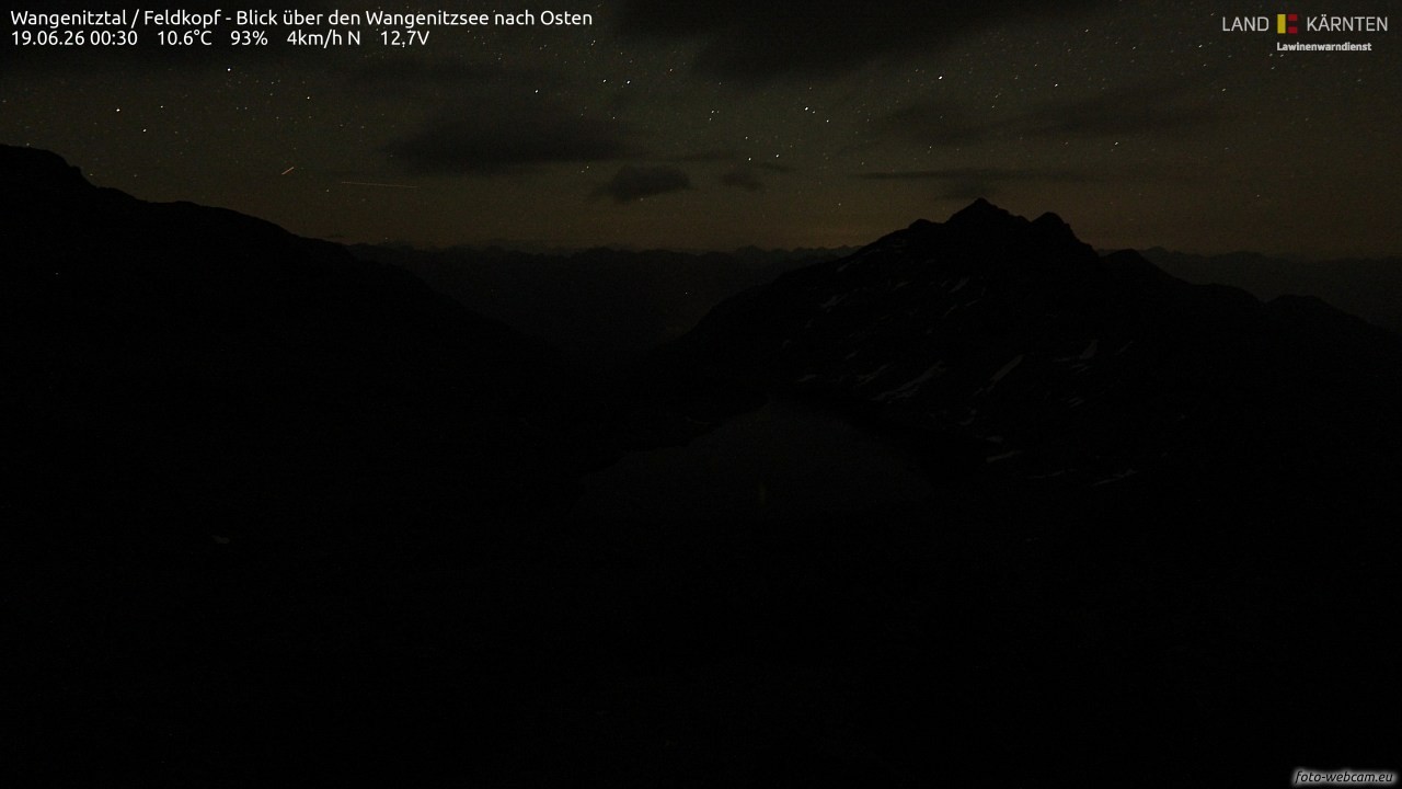 Archiv Foto Webcam Feldkopf - Blick über den Wangenitzsee nach Osten