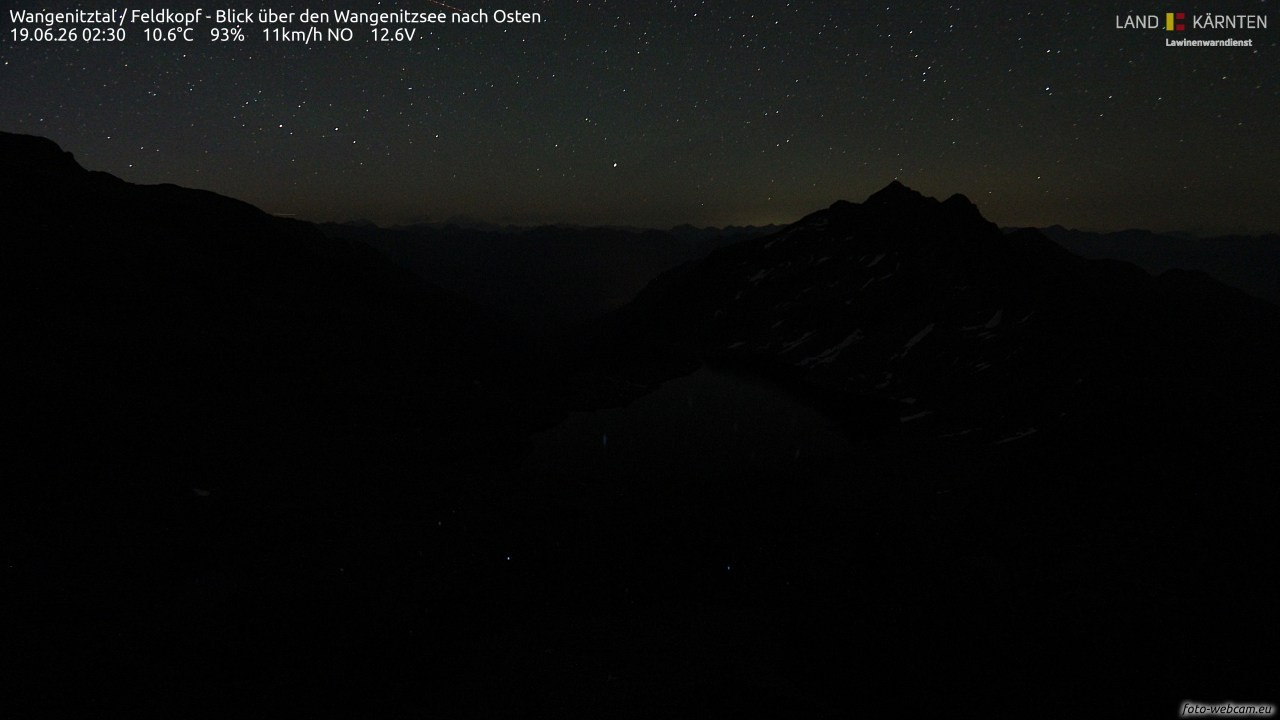 Archiv Foto Webcam Feldkopf - Blick über den Wangenitzsee nach Osten