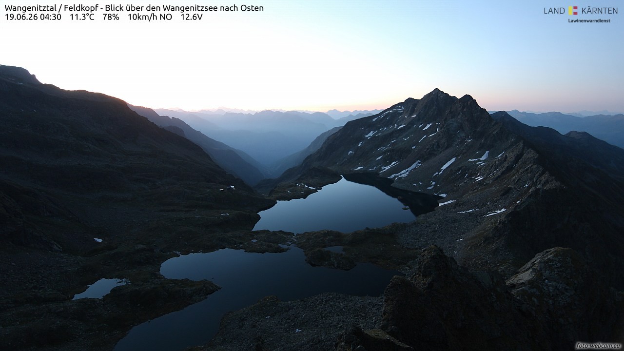 Archiv Foto Webcam Feldkopf - Blick über den Wangenitzsee nach Osten