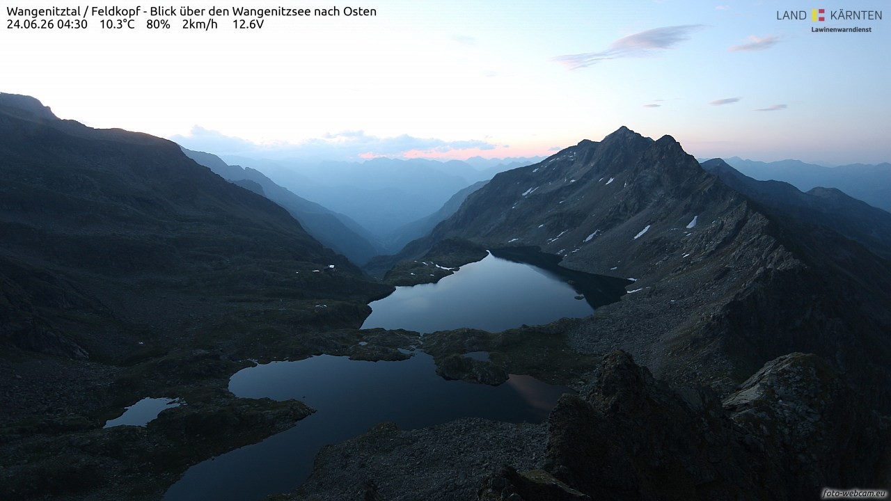 Archiv Foto Webcam Feldkopf - Blick über den Wangenitzsee nach Osten