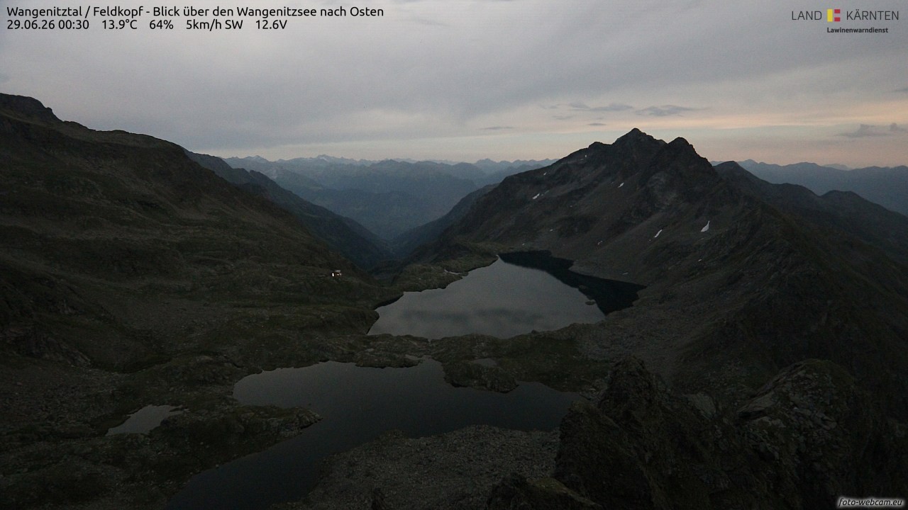 Archiv Foto Webcam Feldkopf - Blick über den Wangenitzsee nach Osten