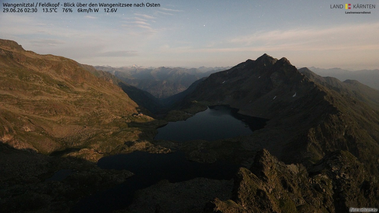Archiv Foto Webcam Feldkopf - Blick über den Wangenitzsee nach Osten