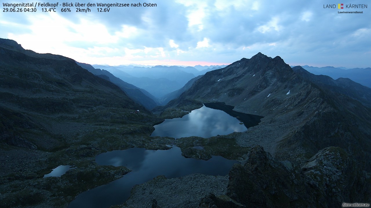 Archiv Foto Webcam Feldkopf - Blick über den Wangenitzsee nach Osten